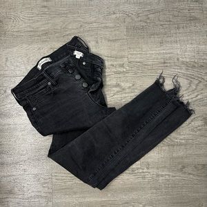 Madewell skinny jeans - black - raw hem